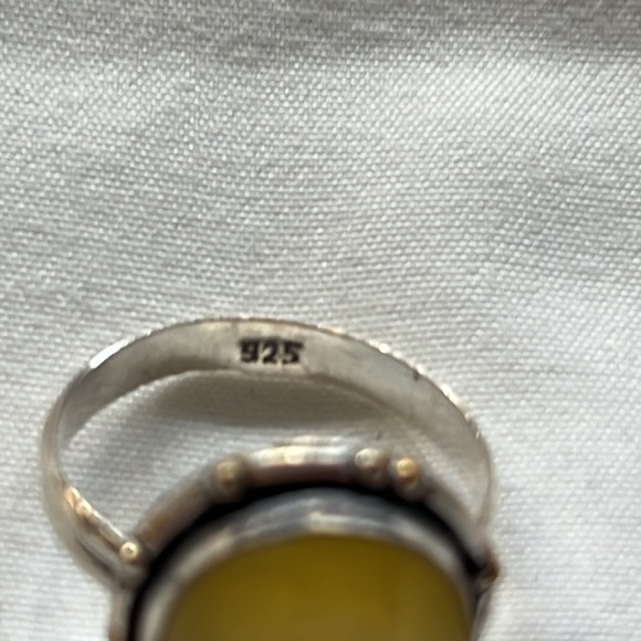 Cats Eye Faceted Genuine Gemstone Teardrop Ring - Picture 4 of 5